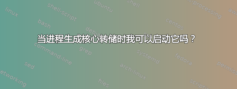 当进程生成核心转储时我可以启动它吗？