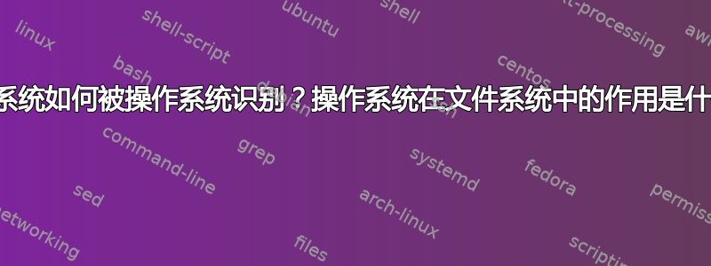 文件系统如何被操作系统识别？操作系统在文件系统中的作用是什么？ 