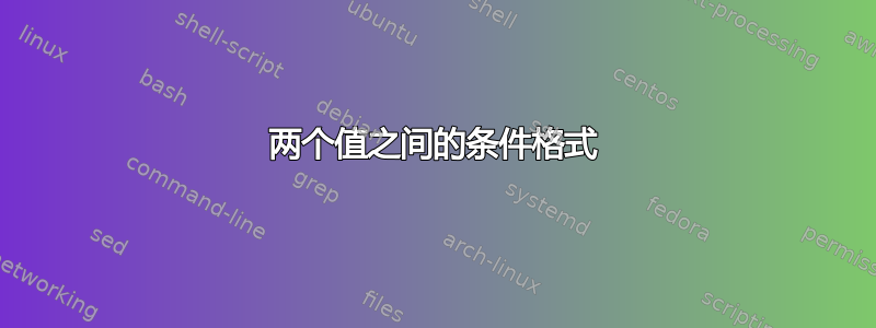 两个值之间的条件格式