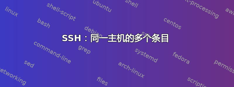 SSH：同一主机的多个条目