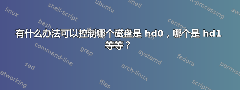 有什么办法可以控制哪个磁盘是 hd0，哪个是 hd1 等等？