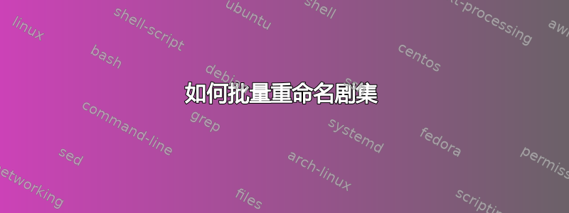 如何批量重命名剧集