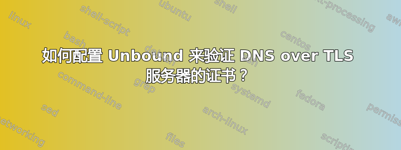 如何配置 Unbound 来验证 DNS over TLS 服务器的证书？