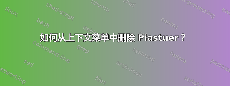 如何从上下文菜单中删除 Plastuer？