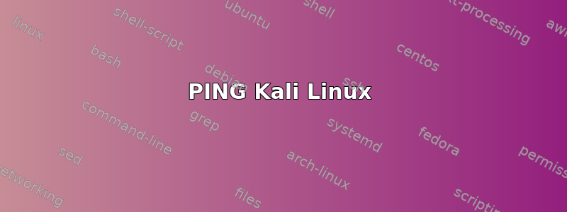 PING Kali Linux