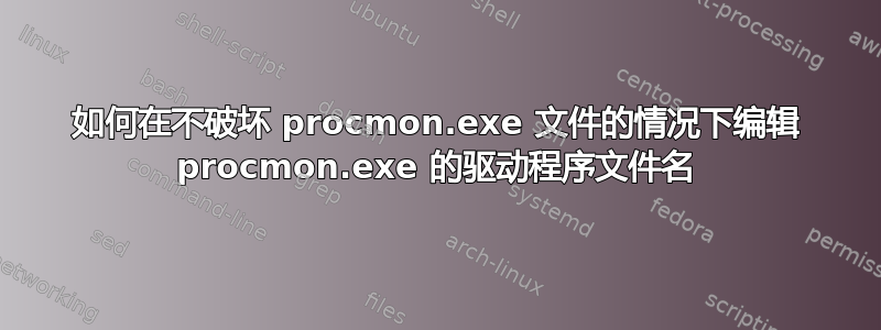 如何在不破坏 procmon.exe 文件的情况下编辑 procmon.exe 的驱动程序文件名