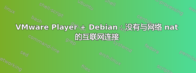 VMware Player + Debian：没有与网络 nat 的互联网连接