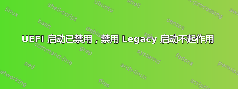 UEFI 启动已禁用，禁用 Legacy 启动不起作用