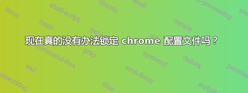 现在真的没有办法锁定 chrome 配置文件吗？