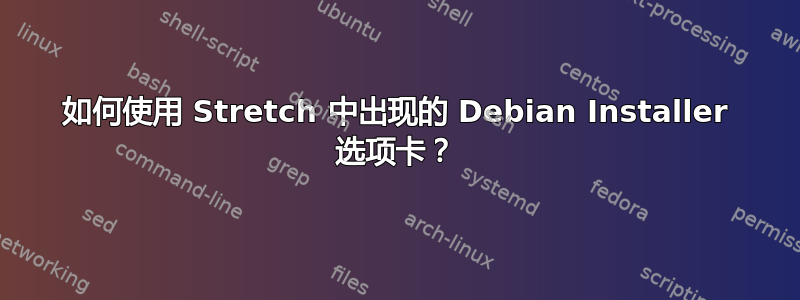 如何使用 Stretch 中出现的 Debian Installer 选项卡？