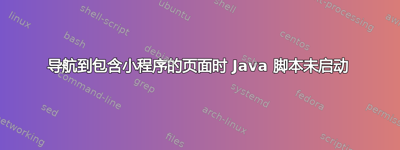 导航到包含小程序的页面时 Java 脚本未启动