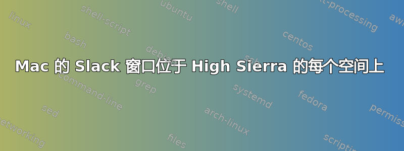 Mac 的 Slack 窗口位于 High Sierra 的每个空间上