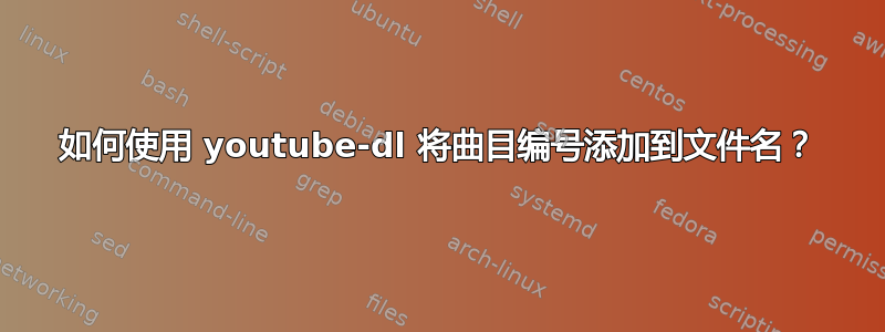 如何使用 youtube-dl 将曲目编号添加到文件名？