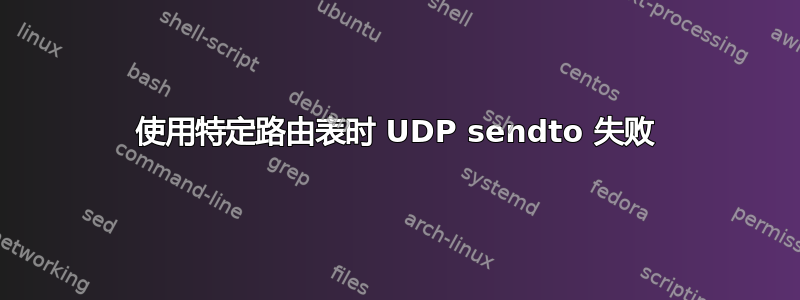 使用特定路由表时 UDP sendto 失败