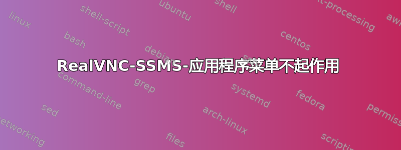 RealVNC-SSMS-应用程序菜单不起作用