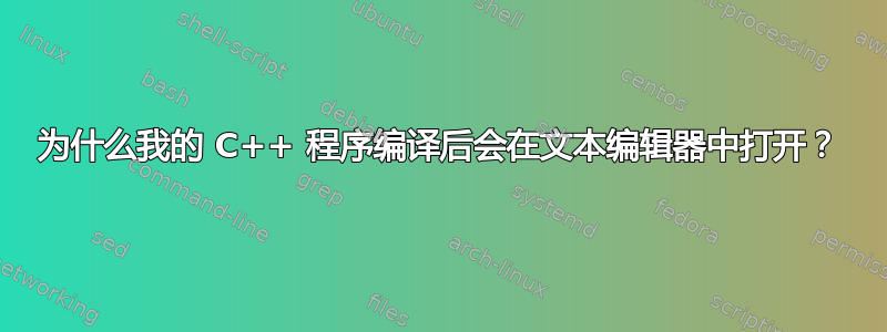 为什么我的 C++ 程序编译后会在文本编辑器中打开？