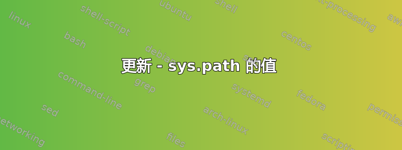 更新 - sys.path 的值