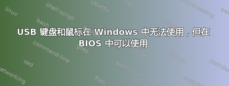 USB 键盘和鼠标在 Windows 中无法使用，但在 BIOS 中可以使用