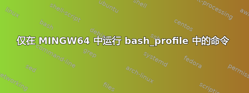 仅在 MINGW64 中运行 bash_profile 中的命令
