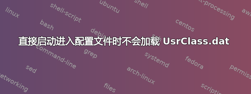 直接启动进入配置文件时不会加载 UsrClass.dat