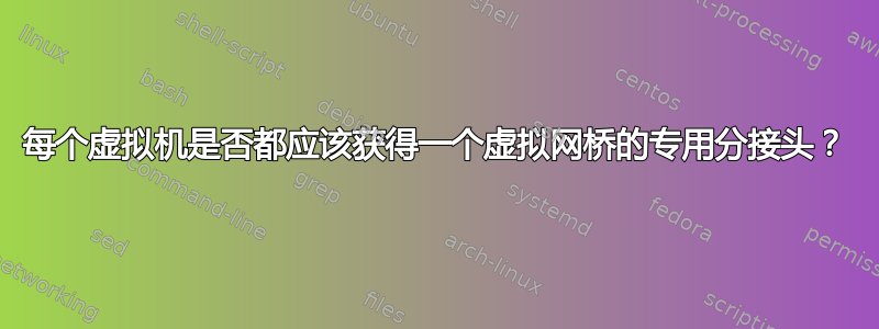 每个虚拟机是否都应该获得一个虚拟网桥的专用分接头？