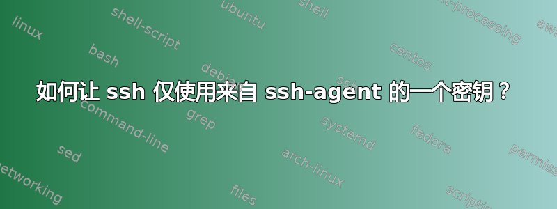 如何让 ssh 仅使用来自 ssh-agent 的一个密钥？