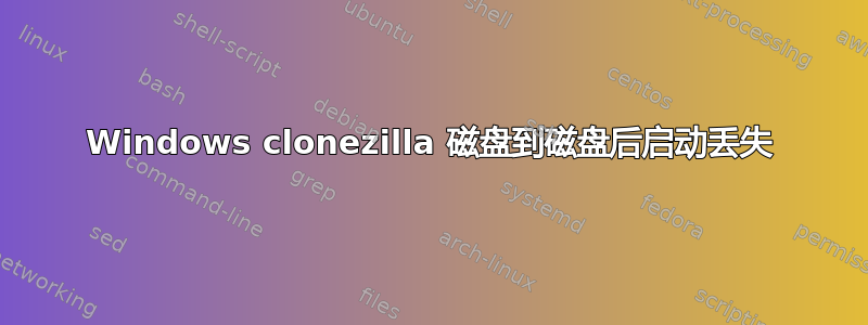 Windows clonezilla 磁盘到磁盘后启动丢失