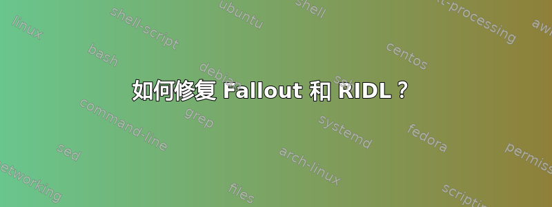 如何修复 Fallout 和 RIDL？