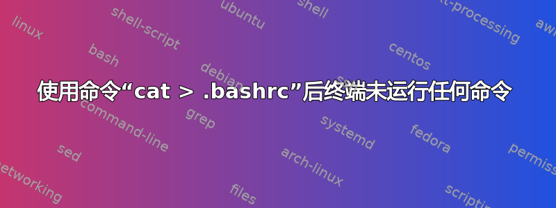 使用命令“cat > .bashrc”后终端未运行任何命令