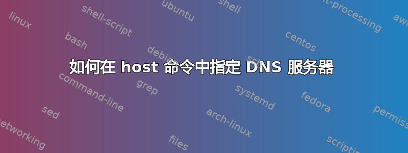 如何在 host 命令中指定 DNS 服务器