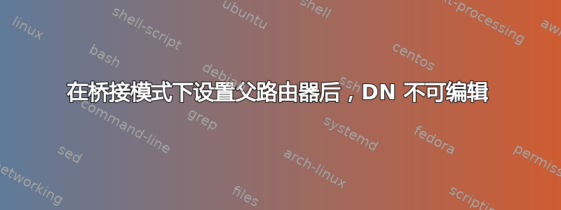 在桥接模式下设置父路由器后，DN 不可编辑