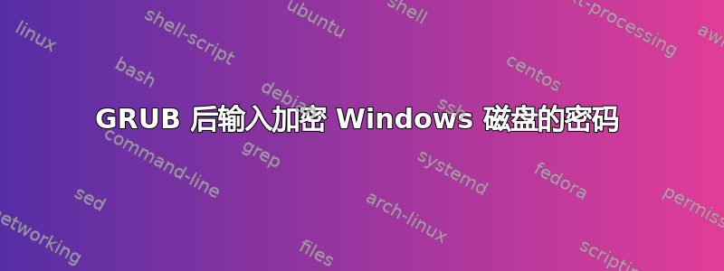 GRUB 后输入加密 Windows 磁盘的密码