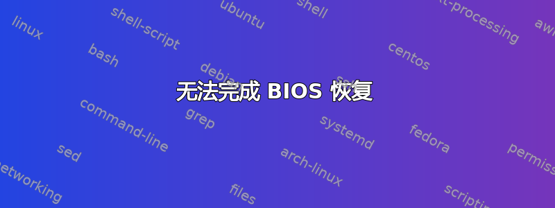 无法完成 BIOS 恢复