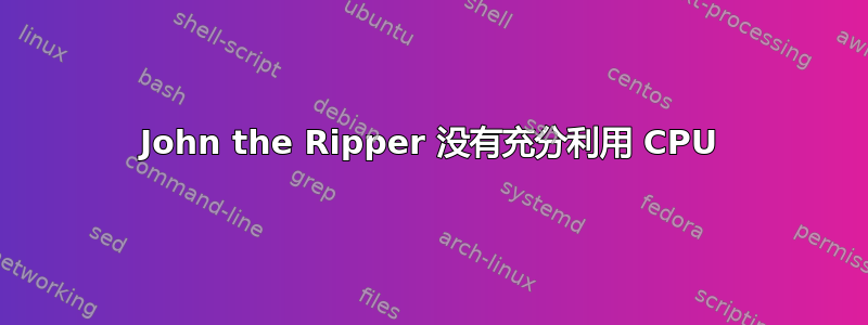 John the Ripper 没有充分利用 CPU