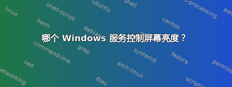 哪个 Windows 服务控制屏幕亮度？