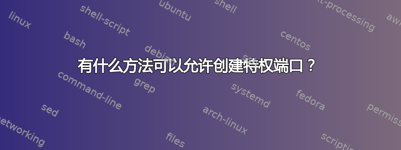 有什么方法可以允许创建特权端口？