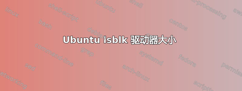 Ubuntu lsblk 驱动器大小