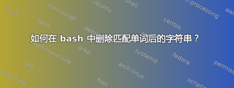 如何在 bash 中删除匹配单词后的字符串？