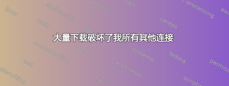 大量下载破坏了我所有其他连接