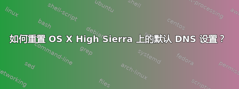 如何重置 OS X High Sierra 上的默认 DNS 设置？