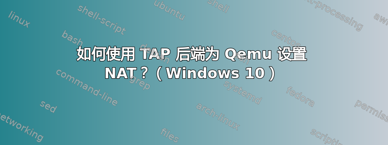 如何使用 TAP 后端为 Qemu 设置 NAT？（Windows 10）