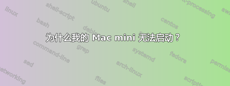 为什么我的 Mac mini 无法启动？