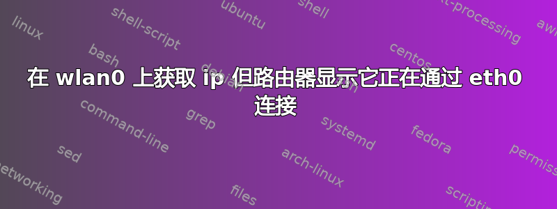 在 wlan0 上获取 ip 但路由器显示它正在通过 eth0 连接