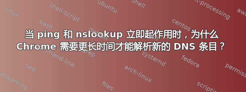 当 ping 和 nslookup 立即起作用时，为什么 Chrome 需要更长时间才能解析新的 DNS 条目？