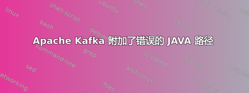 Apache Kafka 附加了错误的 JAVA 路径