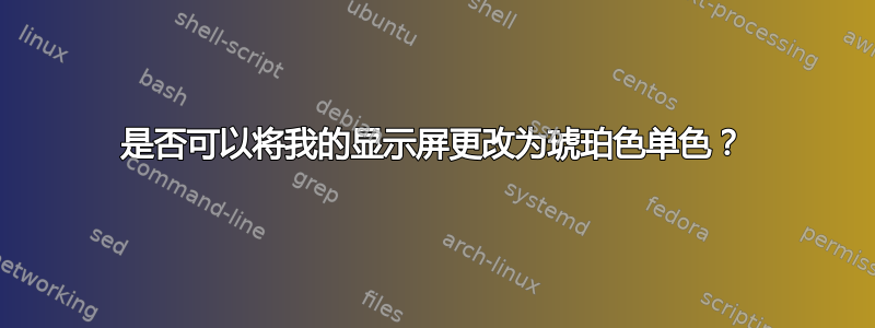 是否可以将我的显示屏更改为琥珀色单色？