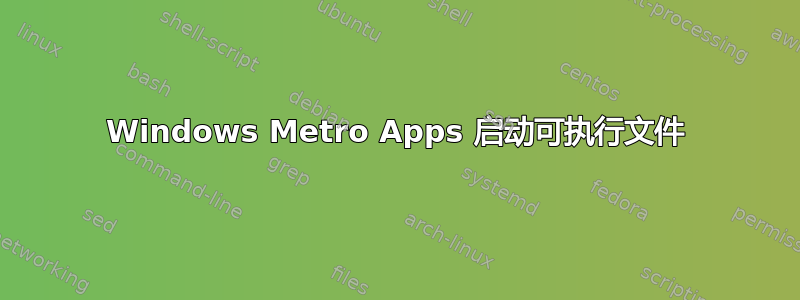 Windows Metro Apps 启动可执行文件