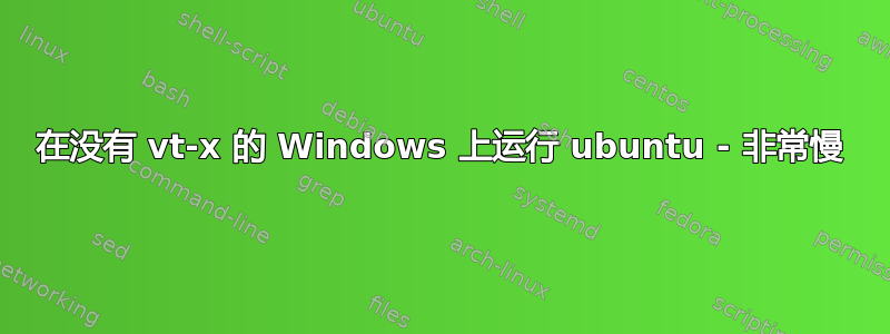 在没有 vt-x 的 Windows 上运行 ubuntu - 非常慢