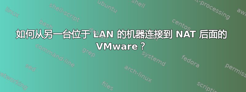 如何从另一台位于 LAN 的机器连接到 NAT 后面的 VMware？