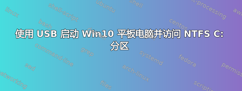 使用 USB 启动 Win10 平板电脑并访问 NTFS C: 分区